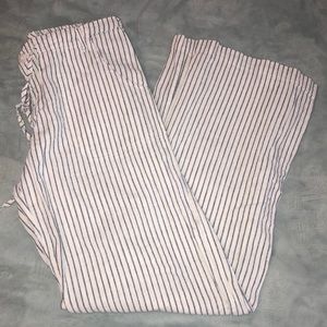 NWOT-Striped Linen wide-leg pants